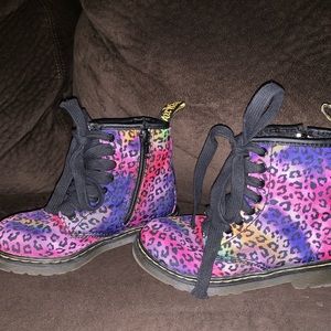 Rainbow leopard doc martens